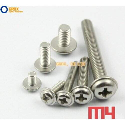 M4 304 Stainless Steel Phillips Pan Washer Head Machine Screw