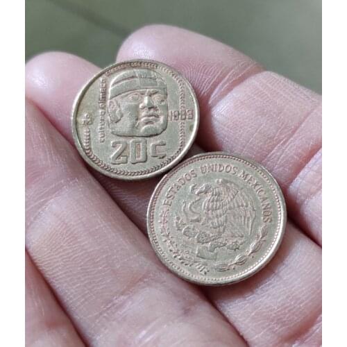 20mm Mexico 20 Cents America Coins Old Original Infrequent Coin Commemorative Edition 100% Real