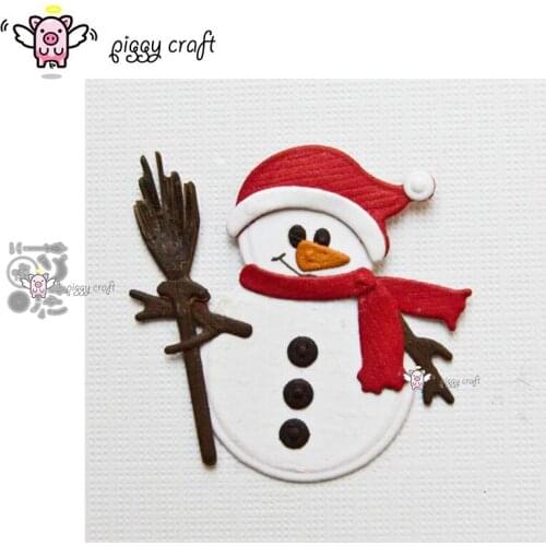 Piggy Craft metal cutting dies cut die mold Broom snowman decoration Scrapbook paper craft knife mould blade punch stencils dies