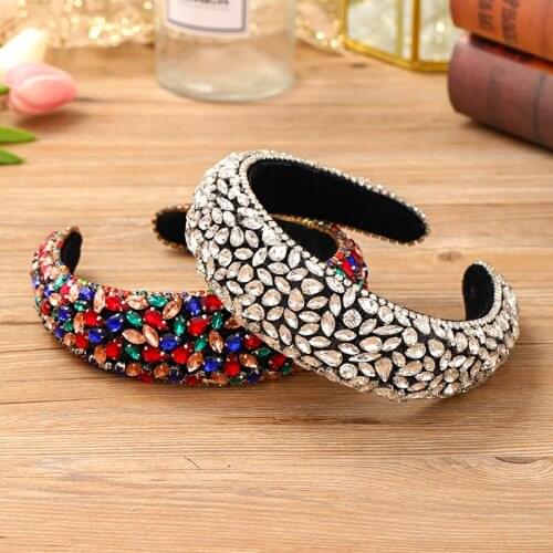 Fashion woman Hair Band Baroque Colored crystal Hair Accessories Rhinestone Party Tiara Wedding Hair band hair accessories Crown