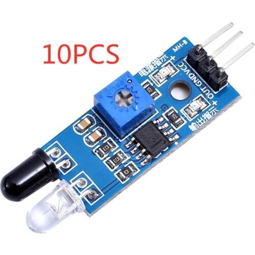 10pcs Smart Car Obstacle Avoidance Sensor Module Barrier IR Infrared Module Photoelectric Reflection Sensor 3 Wire for Arduino