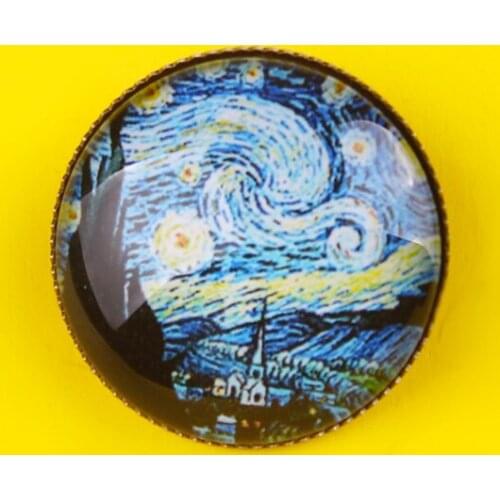 Van Gogh Star Enamel Pi Brooch Pin Constellation Brooch Pins Badges Men Lapel pin Star Creative Gift Clothes bag Decor