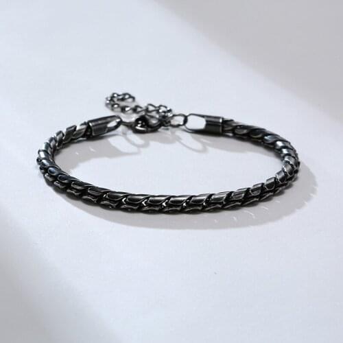Men Bracelet Stainless Steel Chain Brazalets Black Viking Style Vintage Fashion Jewelry