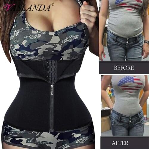 Neoprene Sweat Sauna Waist Trimmer Belt Body Shaper Waist Trainer Corset Fat Burning Fajas Colombianas Tummy Control Shapewear