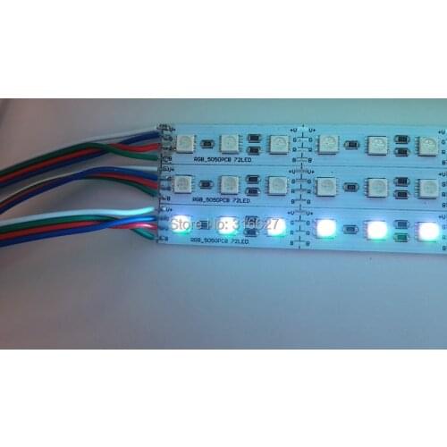 0.5M 10pcs/lot LED RGB Rigid strip lighting 12V 5050SMD 72leds/M Non-waterproof