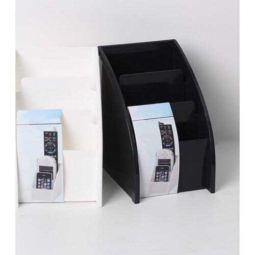 Plastic White/Black Remote Control Storage Holder Desktop Storage Case Box Organiser Mobile Phone Holder Stand Home Decor