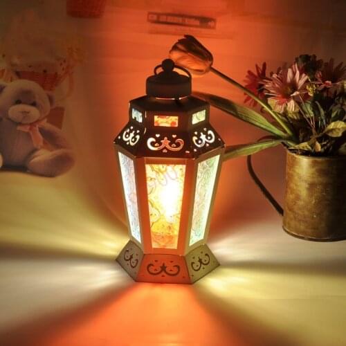 Mediterranean Moroccan Style, Iron art glass candlestick, wind lamp, Middle East Arab Ramadan gift lamp