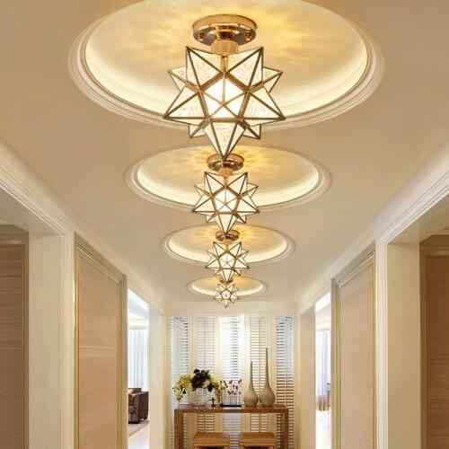 Ceiling Lamp Five-pointed Star Ceiling Light Hallway Aisle Balcony Small Lamps Iron Art Lamp Chandeliers C1