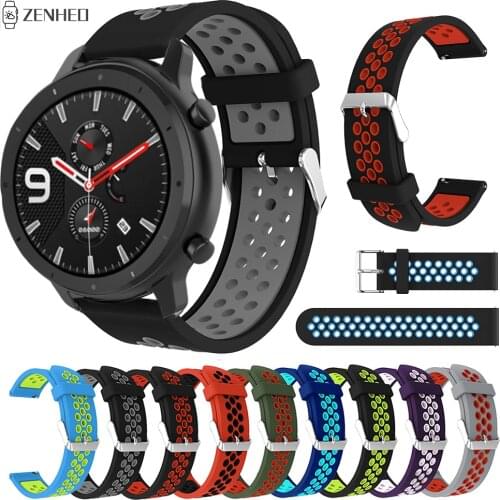22mm Silicone Strap For Xiaomi Huami Amazfit GTR 47mm/GTR 2 2e/Pace Stratos 2 2S Replacement Watchband For Huawei Watch 3/3 Pro