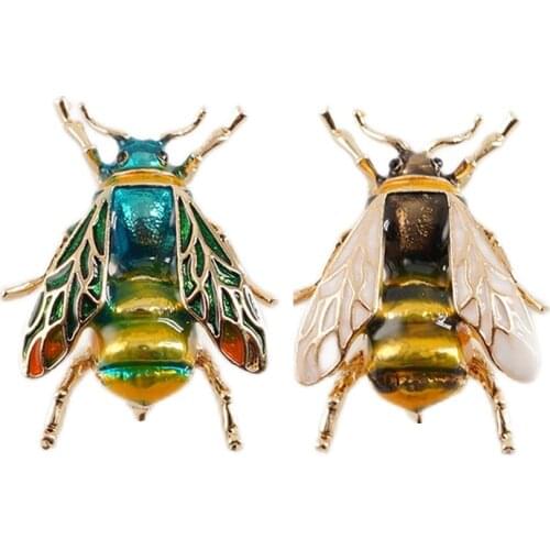 Rinhoo Insect Bumble Bee Brooch For Women Kids Girls Bee Jewelry Gold Color Yellow Green Enamel Brooches Jewelry Bumble Bee