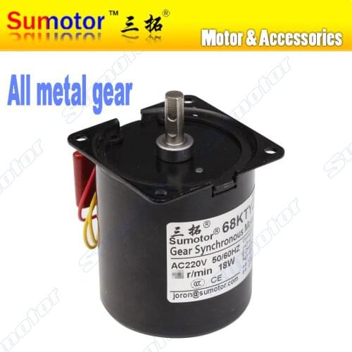 68KTYZ 18W 220V AC synchronous motor CW/CCW Projector screen Egg incubator Turntable 2.5 5rpm 10rpm 15rpm 20 30 50 60 80 110 rpm