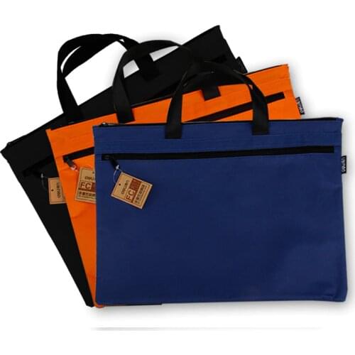 Deli Zipper document bag A4 document bag file folder document bag briefcase fabric travel orange blue black simple new arrival