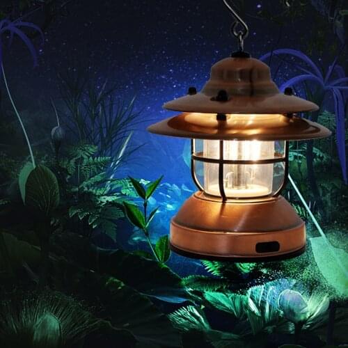 Retro LED Lantern Portable Camping Light Outdoor Tent Light WithHook For Backpacking Hiking Home Emergency Lamp Portable Lantern