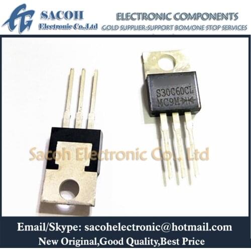 Free Shipping 10Pcs S30C60CL S30C60C S30C45CL S30C40C S30C35C S30C30C TO-220 30A 60V Schottky Barrier Rectifier
