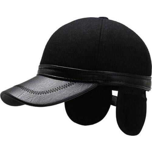 Winter warm earmuffs cap mens hats thick warm baseball cap winter new chapeau adjustable size sports caps ski cap dad hats