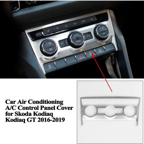 1pc Car Center A/C Air Condition Control Panel Cover Decoration Trim Sticker Accessories for Skoda Kodiaq Kodiaq GT 2016-2020