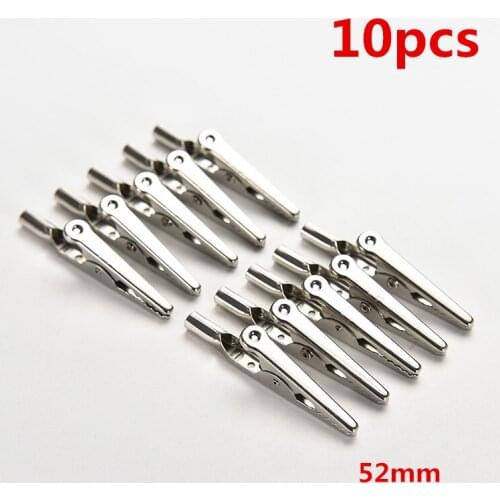 10Pcs/Lot Test Clips Stainless Steel Alligator Crocodile Cable Lead Screw Fixing Use In Stereo Applications 52MM 48MM 45MM 28MM