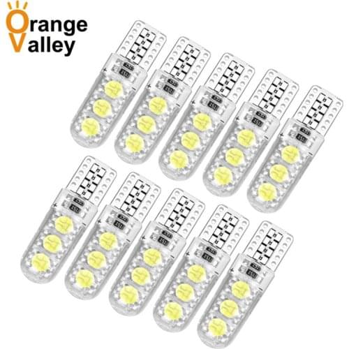 10pcs Wholesale LED T10 W5W 6 SMD Interior Bulbs Marker Lights 6SMD Turn Signal Lamps 6led Auto DC12v 194