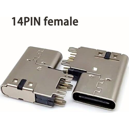 2pcs 5pcs Type-c 14 Pin Plug-in DIP Power Strip Mount High Quality Female 90 Degrees USB 3.1 Charging Port Jack Socket Connector