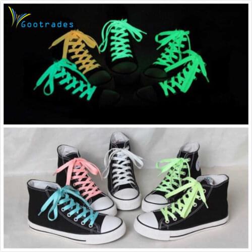 Gootrades 2PC 100cm Luminous Glow In The Dark Shoelace Athletic Sport Sneaker Shoe Laces Strings