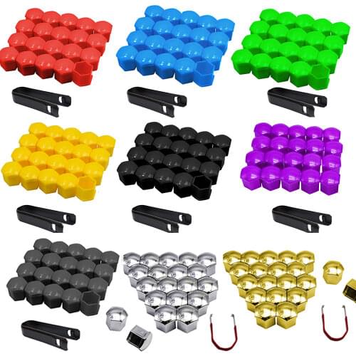 20Pcs Car Wheel Nut Caps Protection Covers Caps Anti-Rust Auto Hub Screw Cover 17 19 21mm Car Tyre Nut Bolt Exterior Decoration