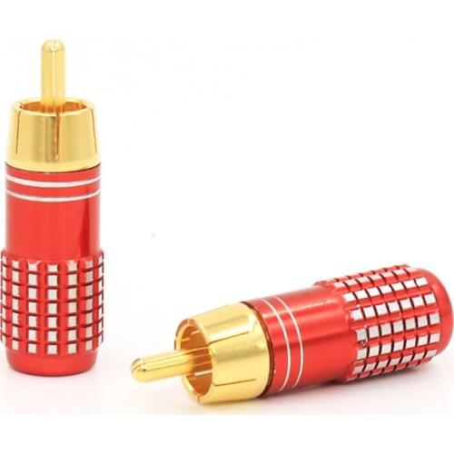 4 pcs High Performance RCA plug Gold Plated RCA plug HiFi Audio RCA plug connector