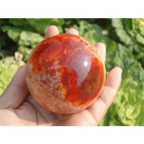 430g 68mm NATURAL Red Agate QUARTZ CRYSTAL Sphere Ball HEALING Madagascar