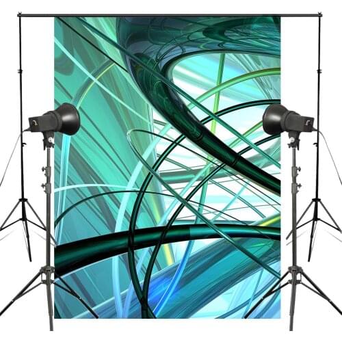 5x7ft Three-dimensional Photography Backdrops Blue Green Line Backdrops for picture Abstract Art Photography Studio Props