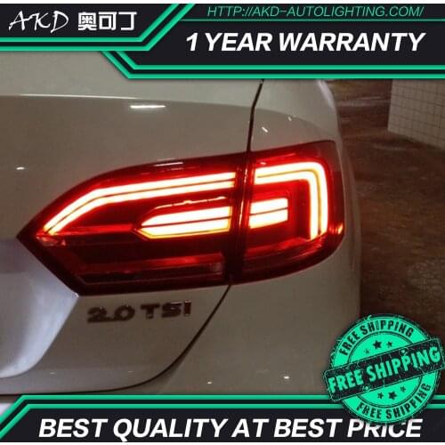 AKD tuning cars Tail lights For VW Jetta MK6 Taillights LED DRL Running lights Fog lights angel eyes Rear parking lights
