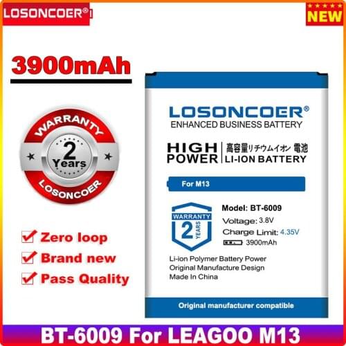LOSONCOER 3900mAh BT-6009 Battery for LEAGOO M13 Smart Mobile Phone Battery High Capacity