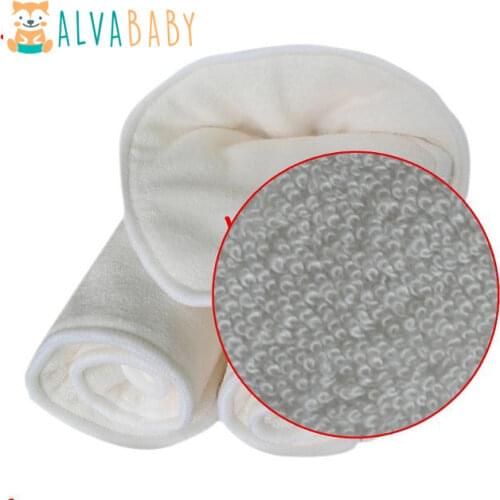 Alvababy 10pcs Newborn 4 layers Bamboo & Microfiber Blended Insert