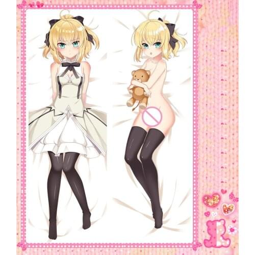 Anime Cartoon Fate/stay Night Saber Hugging Peach Skin 2 Way Pillow Case Pillow Cover Pillowcase Gift 78003