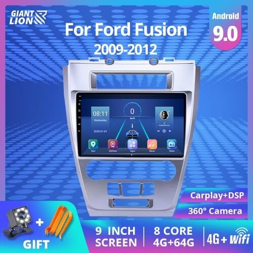 2DIN Android 9.0 Car Radio For Ford Fusion Mondeo Mustang 2009-2012 Navigation GPS Multimedia Video Player Wifi BT Stereo FM DSP