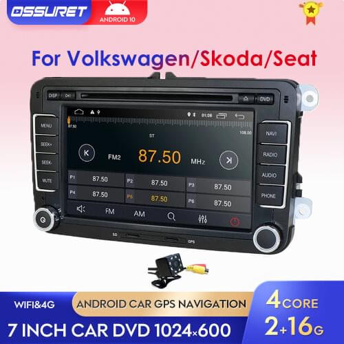 Android10 Car Multimedia Stereo Player For VW Volkswagen Golf Polo Tiguan Passat Seat Leon Skoda Octavia EOS Rabbit Radio IPS BT