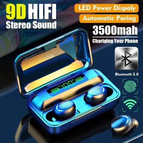 Bluetooth Wireless Headphones with Mic Sports Waterproof TWS Bluetooth Earphones Touch Control Wireless Headsets Earbuds Phone
