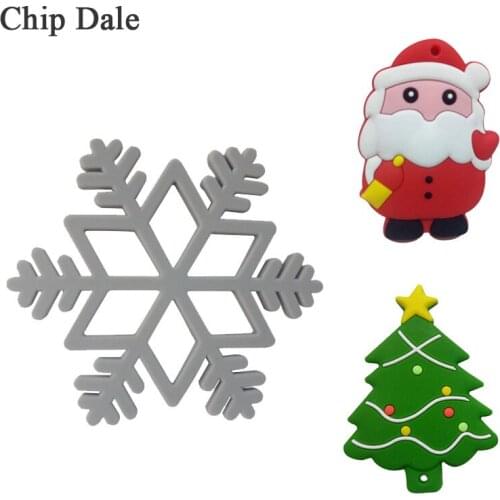 Chip Dale 1Pcs Snowflake Silicone Teether Food Grade Teething Silicone Beads Infant Chew Necklace Toy High Quality Baby Products