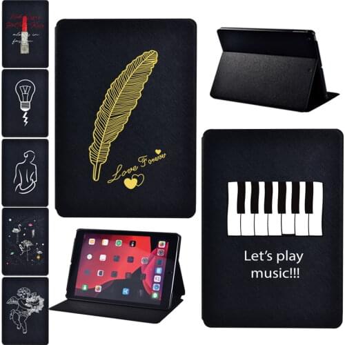 For Apple IPad Mini 1 2 3 4 5/iPad 2 3 4 5 6 7 8/iPad Air1/ 2 /3/iPad Pro 9.7/10.5/11Simple Print Pattern Pu Leather Tablet Case