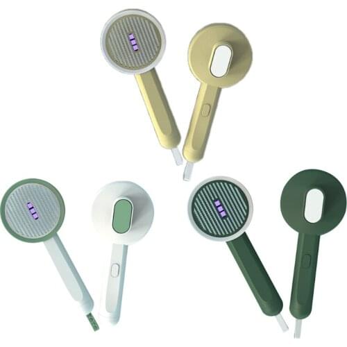 UV Light Sanitizer Wand Pet Neat Self Cleaning Slicker Pet Grooming Brush Effectively Reduces Shedding Short Long Hair