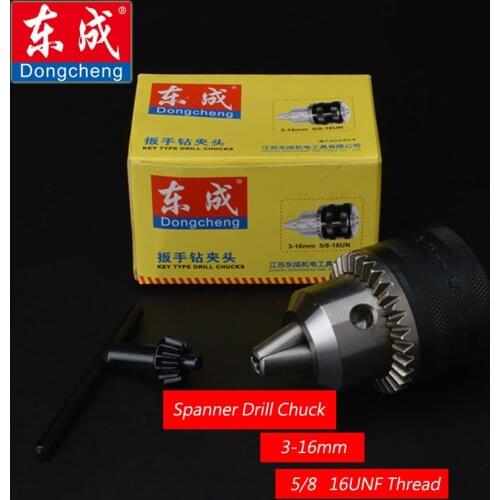 Spanner Drill Chuck 16mm Iron Chuck For Electric Drill Max. Capacity 3-16mm, Bore Diameter 5/8-16UNF Thread