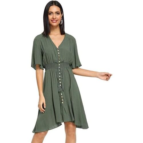 Jbersee Summer Dresses With Buttons