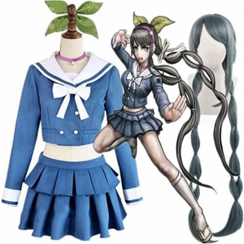 Anime Danganronpa Killing Chabashira Tenko Cosplay Costumes Women Blue School Uniform Outfit Dress Sailor Suit