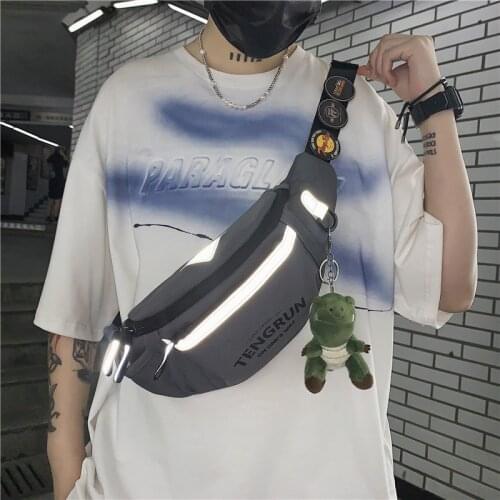 Nylon Fabric Chest Pack Waist Bag Fashion Functional Cycling Bag Leisure Travel Crossbody Bag for Teenage Girls Man Shoulder Bag