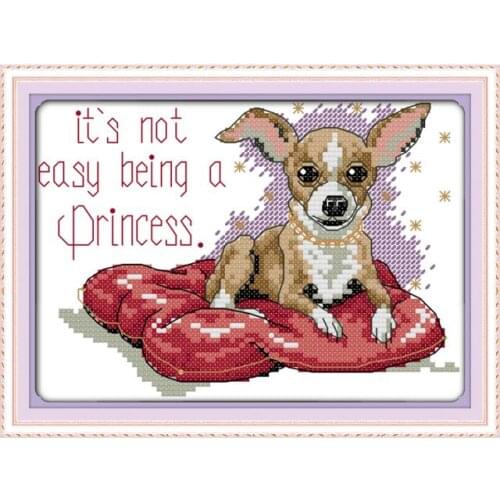 Its not easy being a princess cross stitch kit cartoon 11ct count canvas stitches embroidery DIY handmade needlework plus