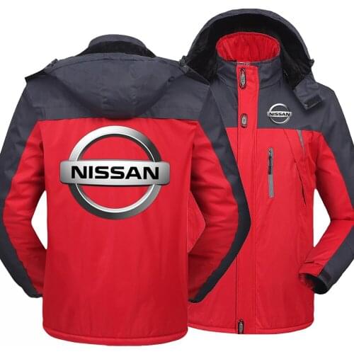 New Winter Fashion Nissan Logo Mens Fleece Waterproof Jackets Thicken Hoodies Zipper Warm High Quality Outwear