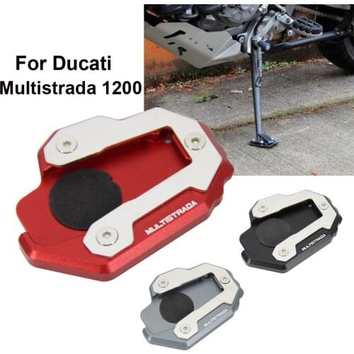 NEW Motorcycle Accessories CNC Kickstand Foot Side Stand Extension Pad Support Plate For Ducati Multistrada 1200