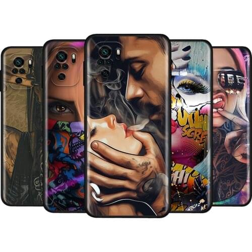 Sexy Sleeve Tattoo Girl For Xiaomi Redmi Note 10S 10 9 9S 9T 8T 8 7 6 5 Pro Max 5A 4X 4 5G Soft Silicone Phone Case
