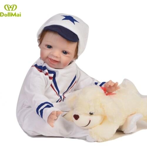 Reborn Boy poupee enfant 55cm new silicone reborn baby dolls for child gift bebe dolls reborn menino bonecas real alive