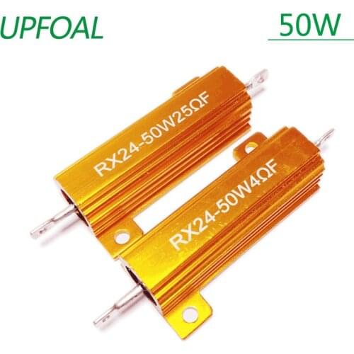 RXG24 high power.50w.golden yellow aluminum shell.metal shell case wirewound resistor.for current limiting.for precharge