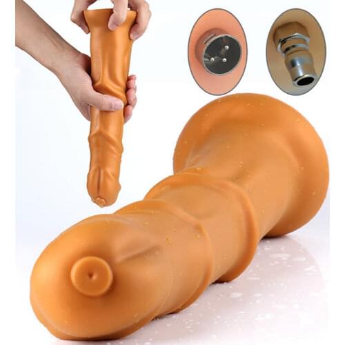 Sex Machine Attachment Senior Soft Liquid Silicone Accessories Animal Horse Dildos Anal Plug Penis Love Machine Products M16