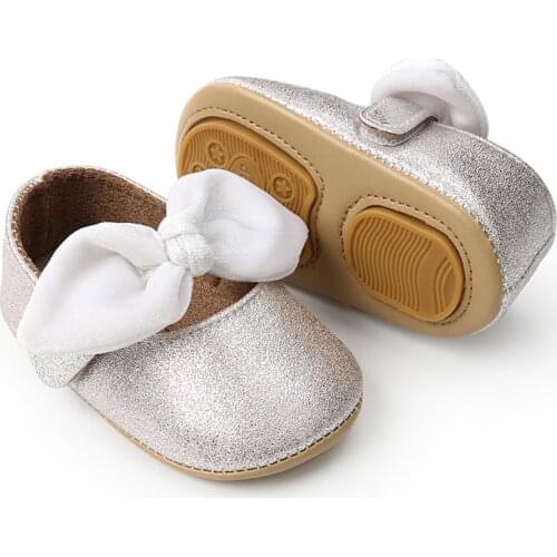 Spring Summer Baby Girl Bow-knot Soft Sole Shoes Anti-slip Shoes Princess First Walkers 0-18M